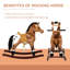 Chaise de cheval à bascule en métal pour enfants avec sons réalistes - /