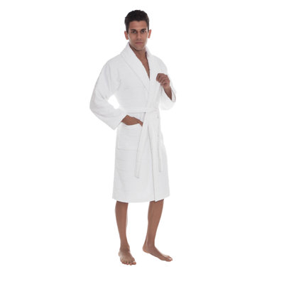 Beebe 100% Cotton Terry Cloth Gender Neutral Mid-Calf Bathrobe with Pockets