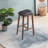 Jason Mid-Century Modern PU Leather Bar Stool Black Brown Solid Wood 13X17x30 Inches-542459701