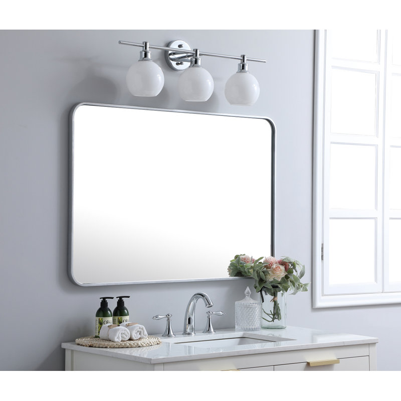 Miroir mural Sabine, 40 po x 27 po, Argent