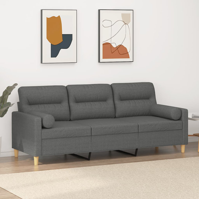 Ramia Upholstered Sofa, Dark Gray, 31.5" H x 78" W x 30.3" D