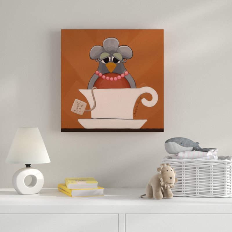 « thé à oiseau doux », art sur toile, H 35 po x l 35 po x P 2 po