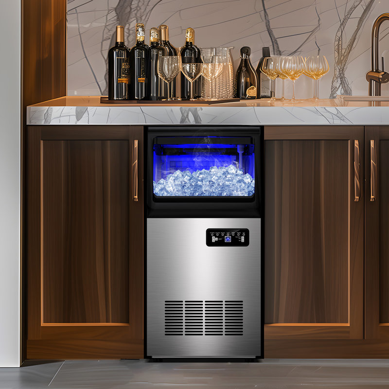 140 Lbs/Day Ice Maker, Built-In/Freestanding With 40 Lbs Bin, Flip Door, Scoop & Water Filter