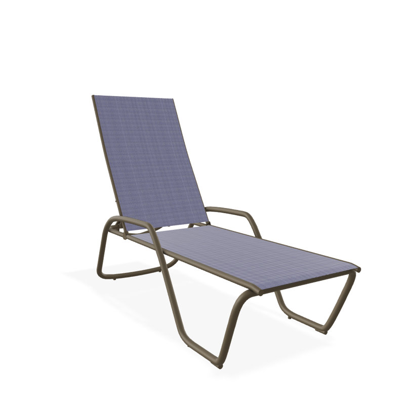 Outdoor Rust-Resistant Metal Chaise Lounge, Textured Beachwood, Breeze