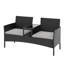Outdoor Wicker Patio Chair Garden Straight Loveseat with Rain Cover-1824184169