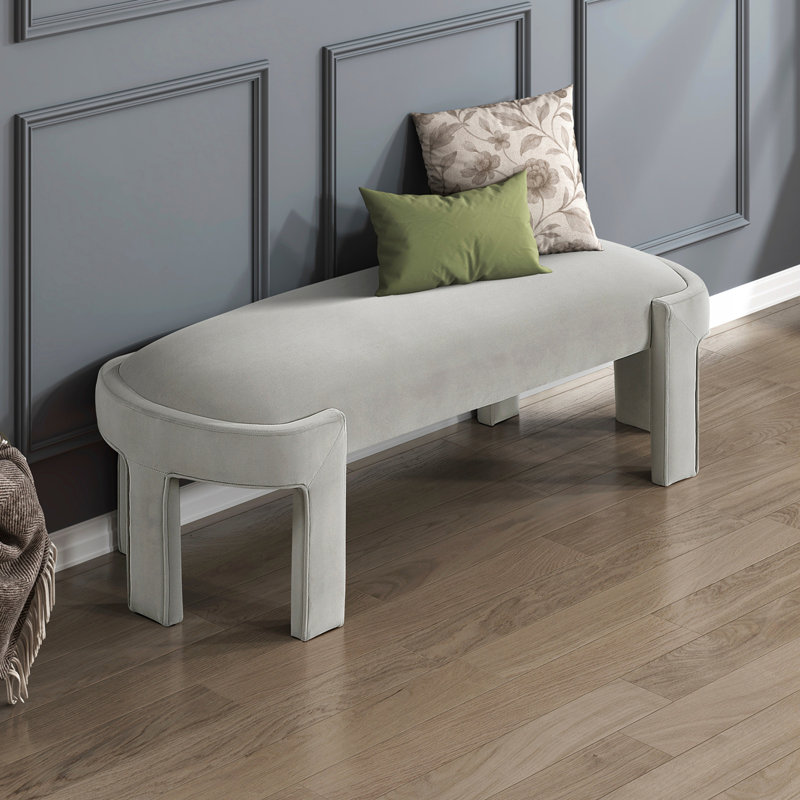 Banc rembourré élégant, Taupe