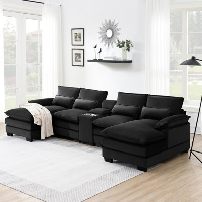 Clidie U Shaped Upholstered Sectional Sofa with Chaise