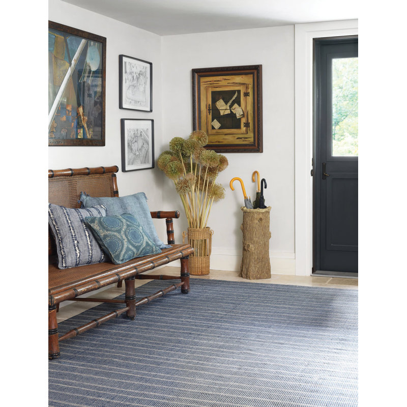 Samson Navy Handwoven Indoor/Outdoor Rug, Rectangle 3' x 5'