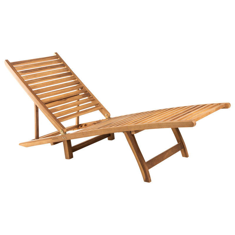 Santiago 161cm Long Reclining Teak Single Chaise