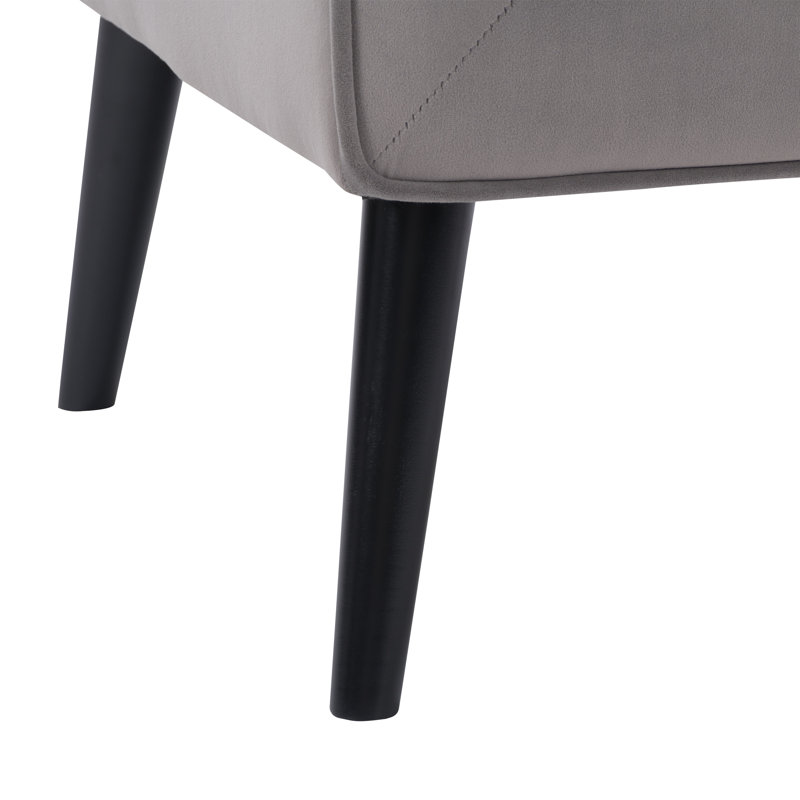 Archuleta Velvet Wingback Chair, Grey Velvet
