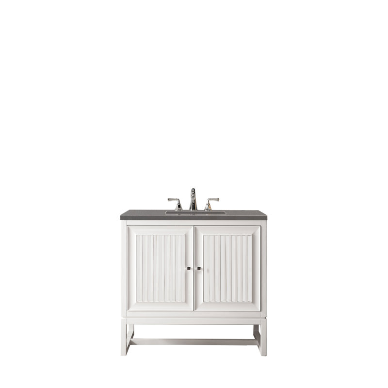 Athens 36'' W Single Vanity, Ethereal Noctis, 8" Widespread, Glossy White