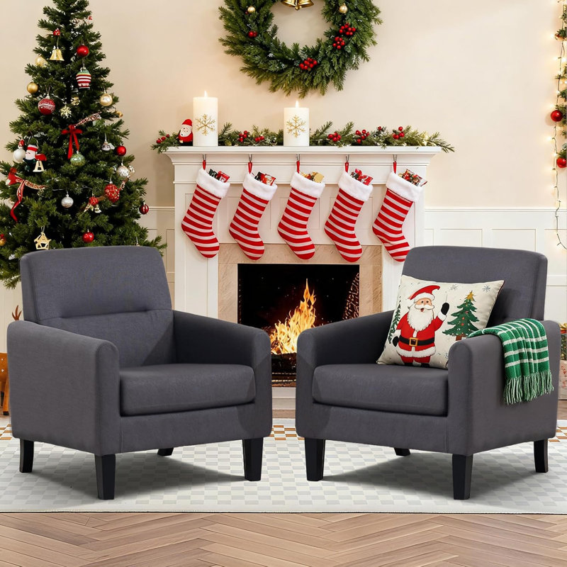 Chaise d'appoint Cottle avec pieds en bois, petite chaise moderne, chaises de salon avec coussin rembourré, fauteuil de détente pour chambre à coucher, appartement ou bureau