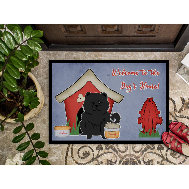 Tapis d'extérieur antidérapant Chuan Chow, Rectangle 1 pi 6 po x 2 pi 3 po, Noir