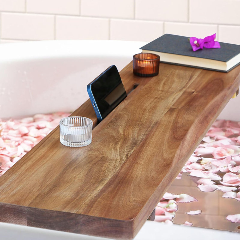 Plateau pour baignoire en bois d'acacia, H 2,4 po x l 36 po x P 9 po