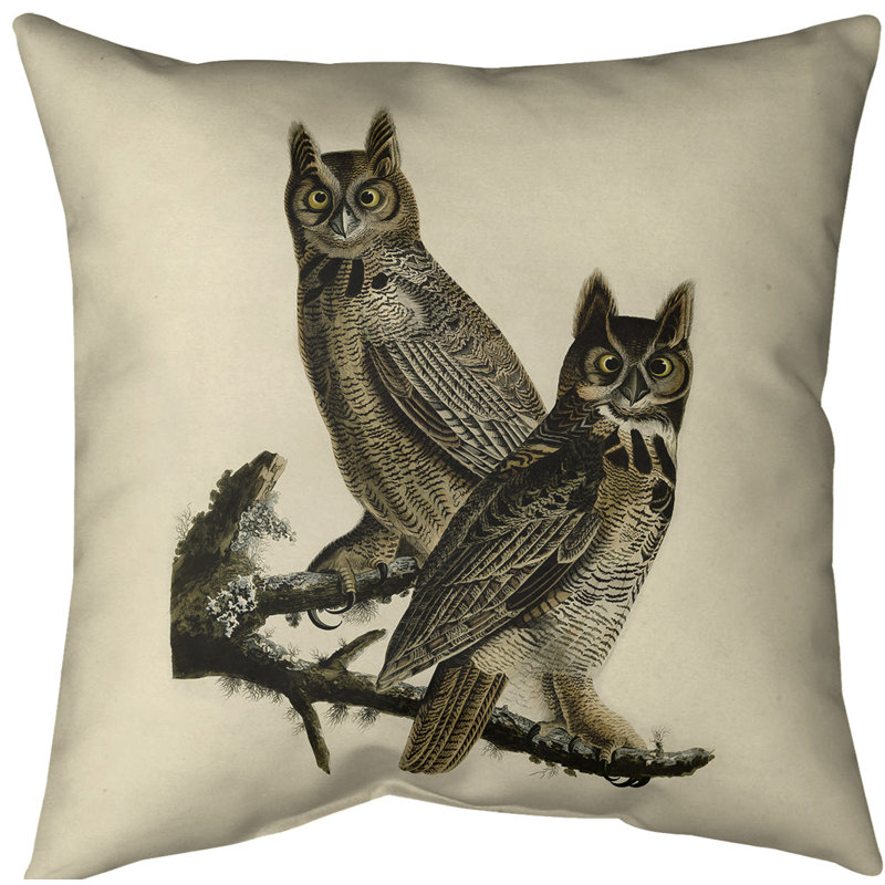 Housse d’oreiller en hibou great corned, Polyester filé