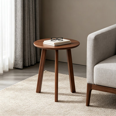 Tables d'appoint modernes, table d'appoint compacte à 3 pieds en bois massif pour la maison