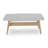 Loris 43" Rectangular Italian Carrara White Marble Coffee Table With Oak Shelf