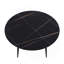 Table de salle à manger moderne en pierre artificielle ronde avec pieds en métal noir - peut accueillir 6 personnes. (Seulement tables, pas de chaises)-1815365973-1819217098