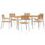 Wood Patio Dining Set with Rectangular Table-526816647-526822011