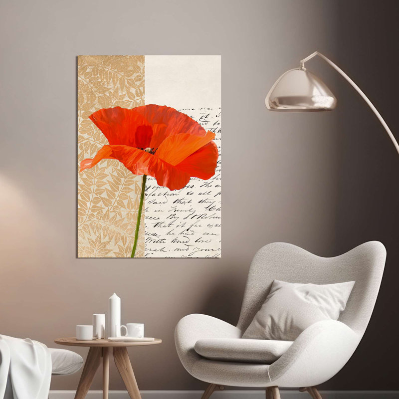 " Flowers: Poppy III" By Elena Dolci, 100cm H x 70cm W