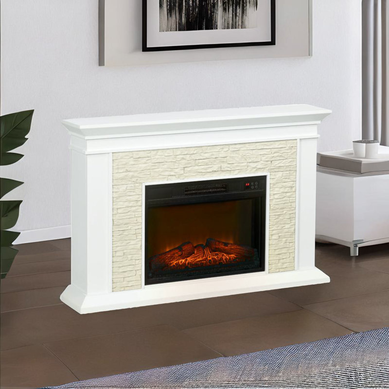 31.5" Electric Fireplace With Mantel
