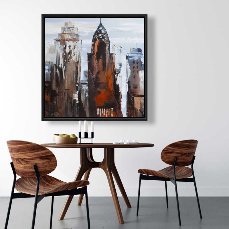 «Gray Day in the City» - villes contemporaines, décor sur toile encadrée
