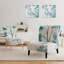 Fauteuil de chambre rembourré Teal Cherry Blossoms II