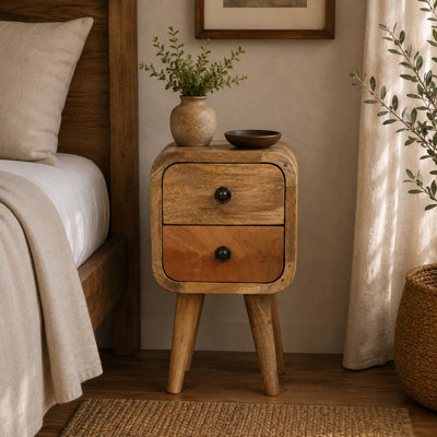 Gelsomina 20cm W Solid Wood Bedside Table
