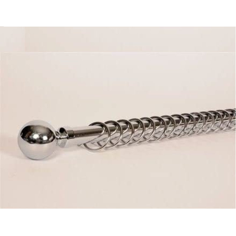 Latonia Adjustable 180.00cm to 340cm 1.9cm Single Curtain Pole, Brushed Silver