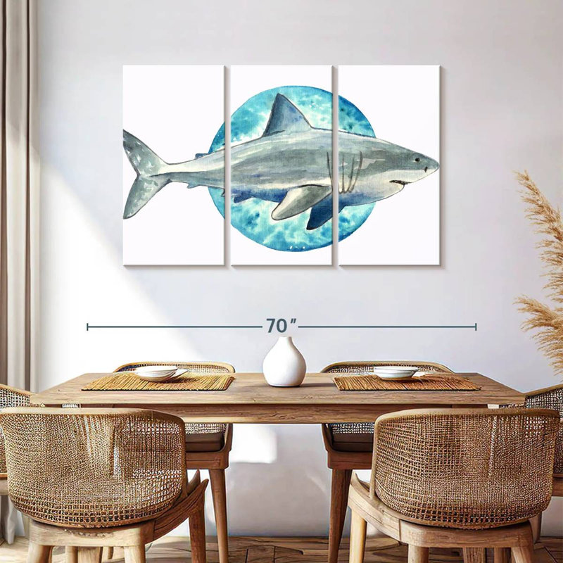 Watercolor Shark, 36" H x 57" W