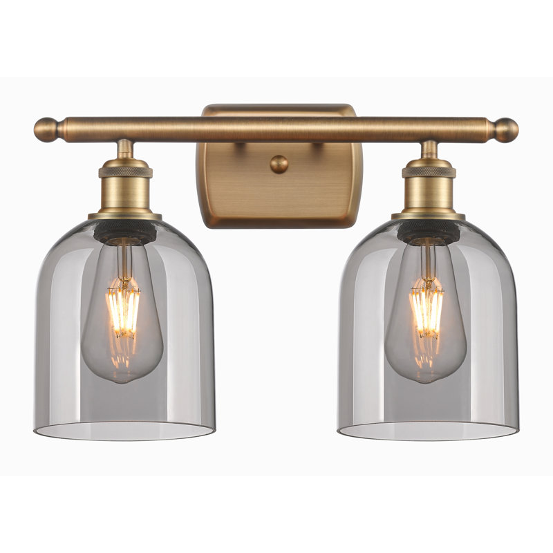 Allysson 2 - Light Dimmable Vanity Light, Light Smoke, Brushed Brass