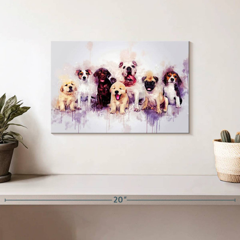 Dog Puppies, 8" H x 12" W