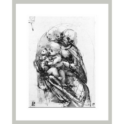 Study for a Madonna with a Cat by Leonardo da Vinci -Framed Giclee Print