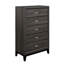 Mobilier de chambre à coucher avec poignées de bar en chrome poli de style contemporain à finition grise 1 pièce