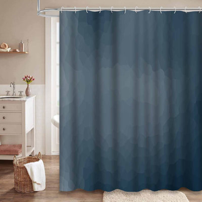 Rideau de douche bleu à 12 crochets