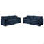 Ensemble de canapé surdimensionné de luxe surdimensionné à 2 sièges profonds, 2 pièces de causeuse, ensemble de canapé en chenille moderne et confortable pour le bureau du salon avec 4 coussins, combinaison de bricolage, bleu-1486080559