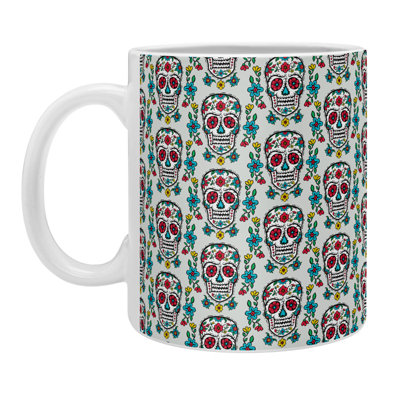 Grande tasse à café en ardoise de crâne de sucre