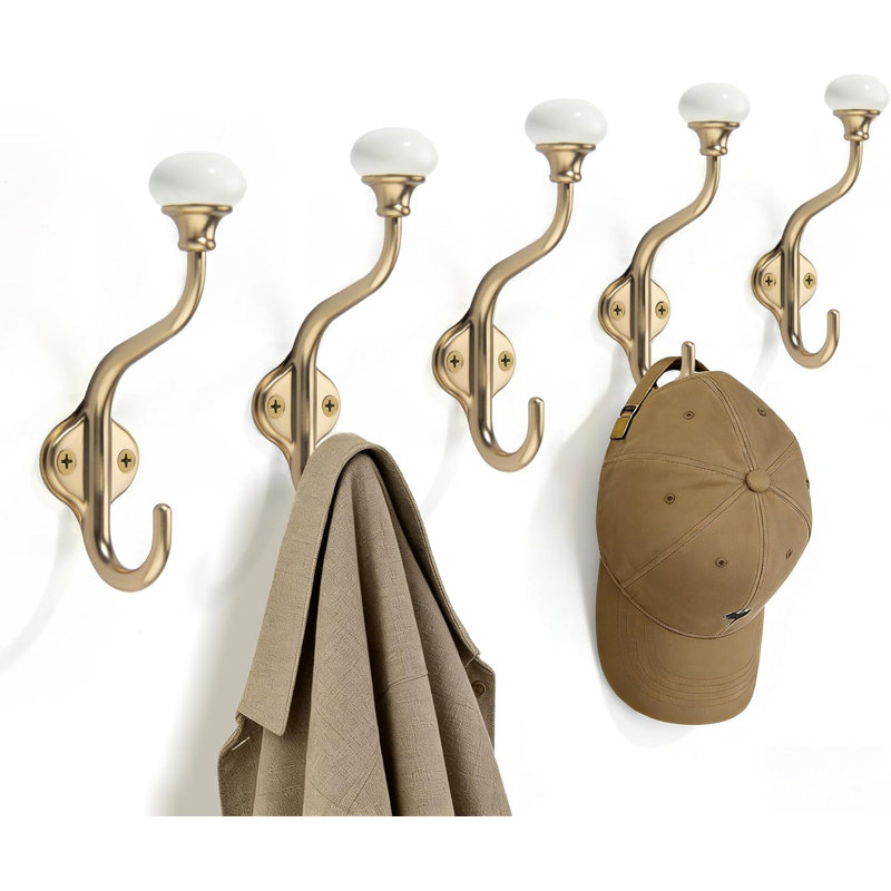 Portemanteaux - Ensemble de 5 crochets à serviettes bronze champagne
