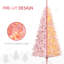 Arbre artificiel de 7,5 pi de hauteur avec 500 lumières blanches chaudes, rose, arbre décoratif à lumières DEL 7,5 pi, Noël illuminé