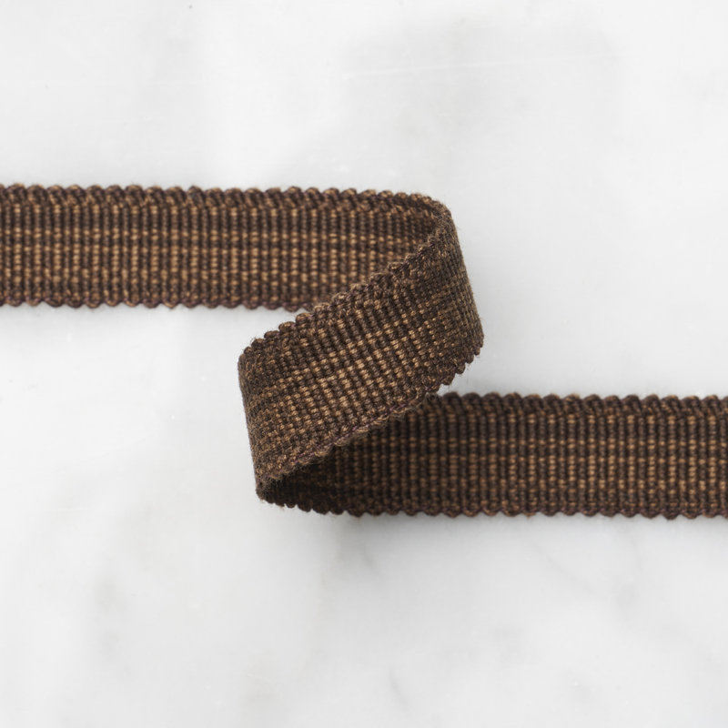 Schumacher x Patterson Flynn Cotton Strie Tape Narrow, Chestnut