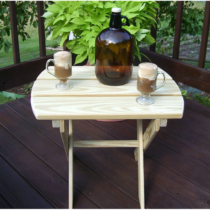 Anika Rectangular Pine Folding Outdoor Side Table , 18'' in. W 16'' in. D, Unfinished