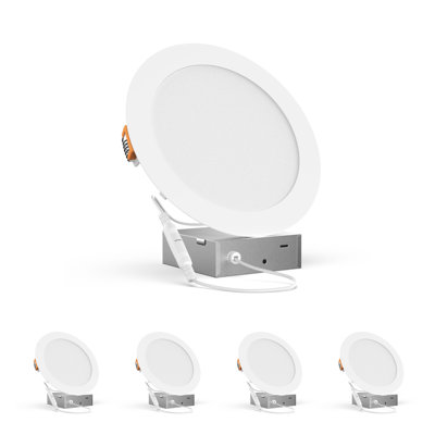 6" Square 12W LED Recessed Triac Dimmable Downlight with Junction Box, 120V, 900LM, CCT Selectable