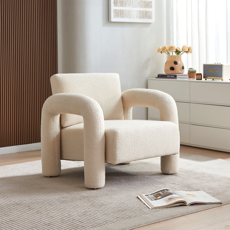 Chaise d'appoint en sherpa moderne