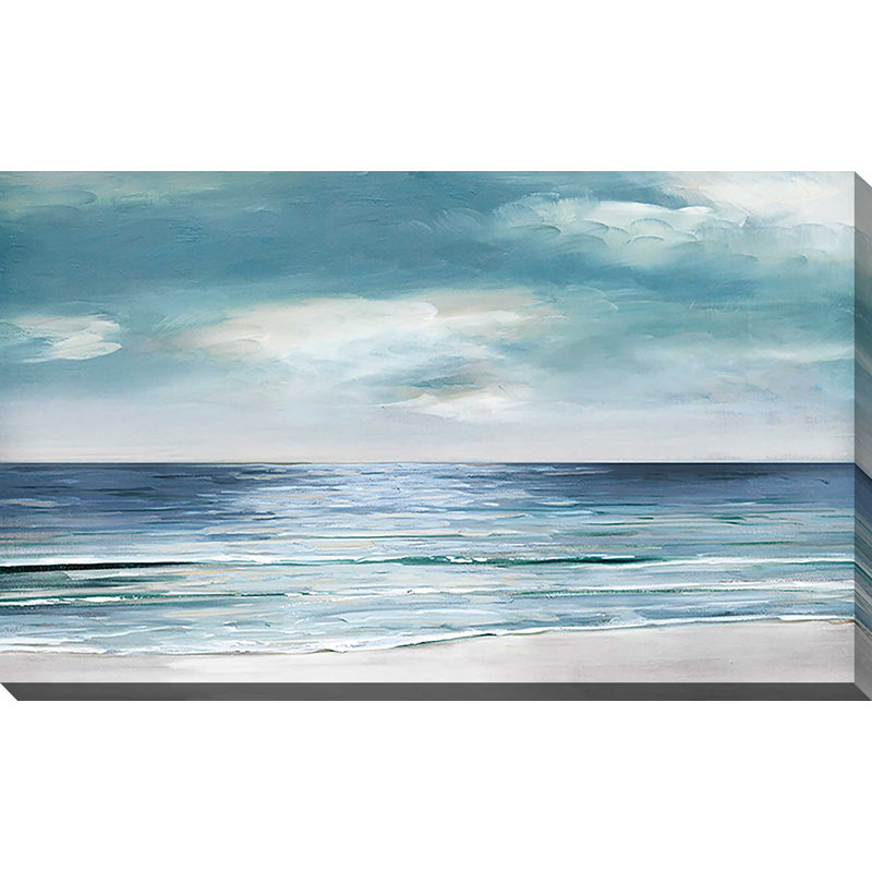 «Blue Silver» par Sally Swatland - Peinture, Toile tendue, H 24 po x l 40 po x P 1,5 po