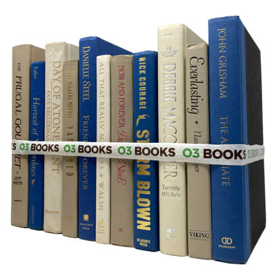 Livres décoratifs Coastal Serenity - beige, bleu et crème