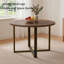 Table de salle à manger ronde en noyer de 43,3 po, table de cuisine en bois massif compacte-64123426