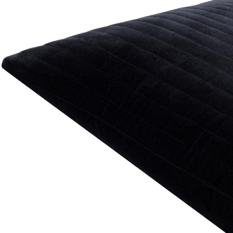 Coussin en coton Beyerne, 20 po x 20 po, Bleu encre, Duvet