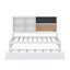 Lit de jour double avec tablettes de rangement, tableau noir, tableau de liège, ports USB et lit gigogne