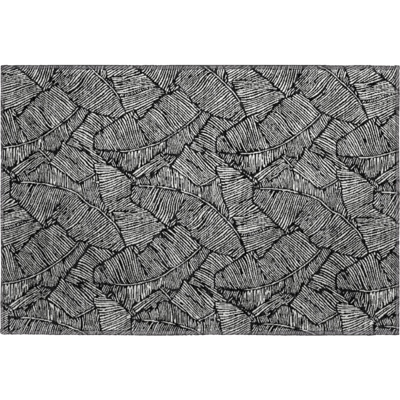 Premium Machine Washable Prisco Black Rug, Rectangle 1'8" x 2'6"