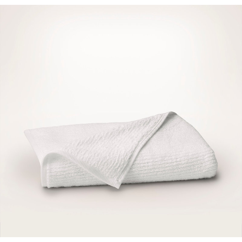 Turkish Ribbed Ribbed Bath Towel, White